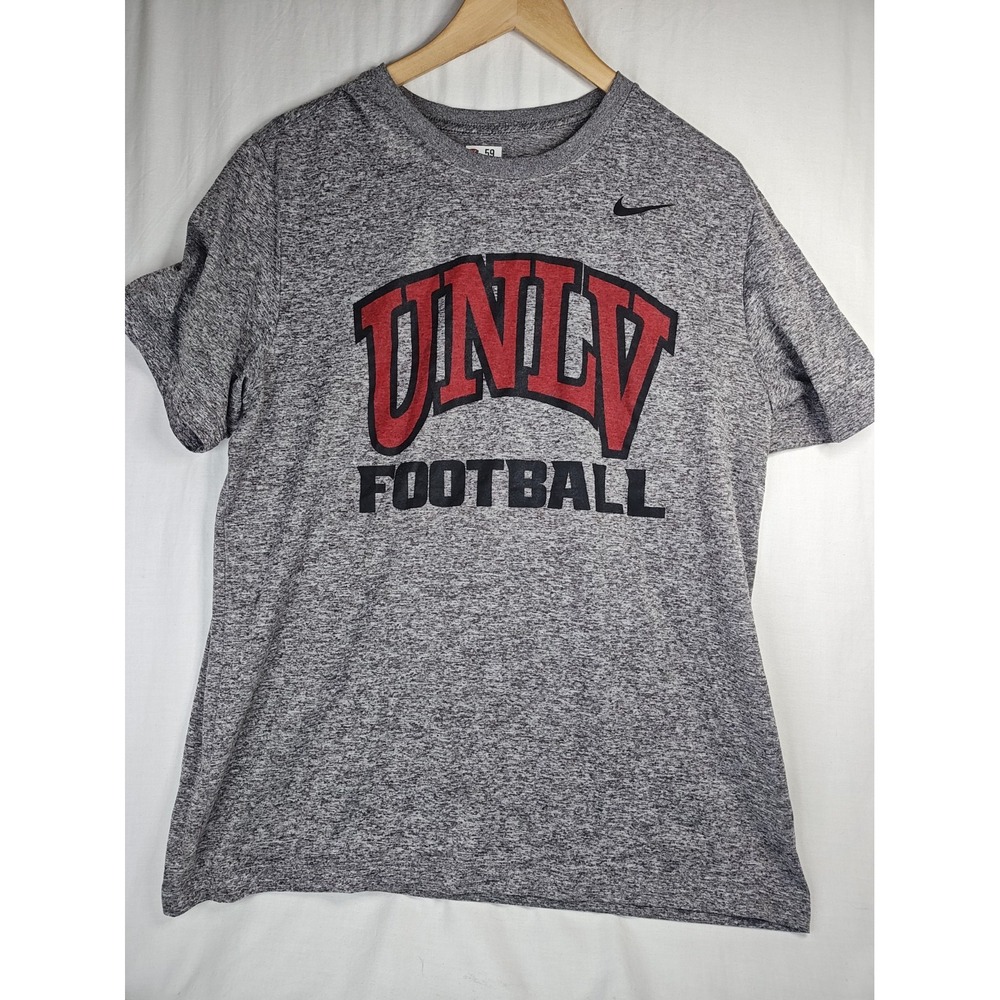 Nike Dri-Fit UNLV Football T-Shirt L Team Issue Rebels From Las Vegas Grey Men's